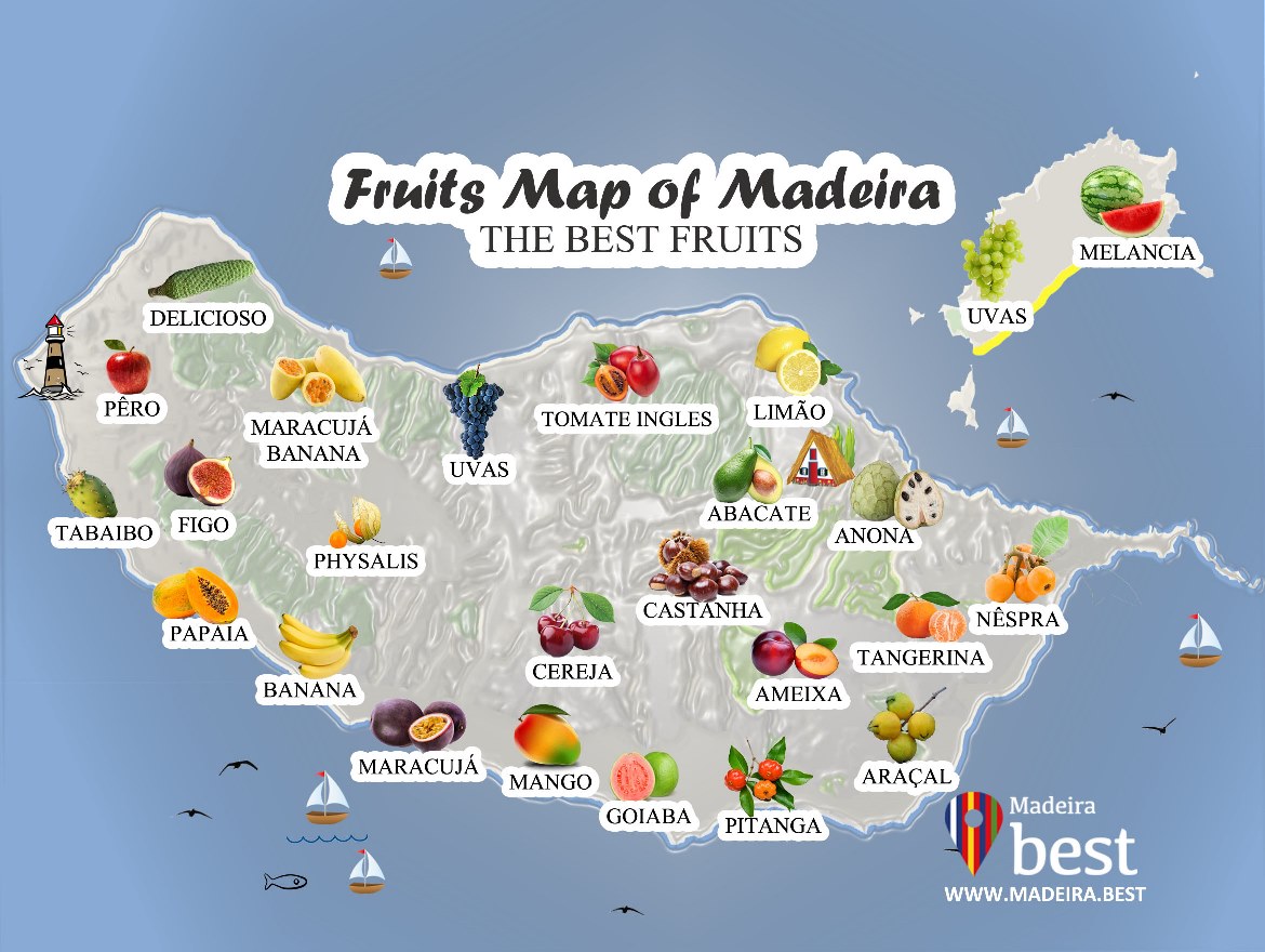 25 Fruits of Madeira Island map